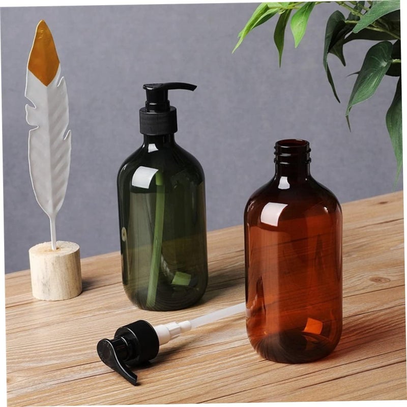 woobles Refillable Cosmetic Pump Dispensers, 300ml Empty Pump Lotion Bottle, Refillable Lotion Shampoo Liquid Dispenser, Shower Gel Container for Traveling(Green) - Image 1
